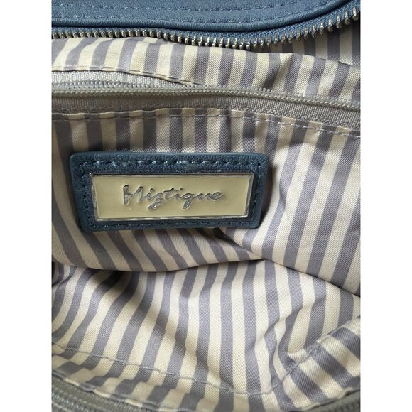 Miztique Backpack/Purse Blue Faux Leather Backpack Purse With Striped Lining - Picture 9 of 9